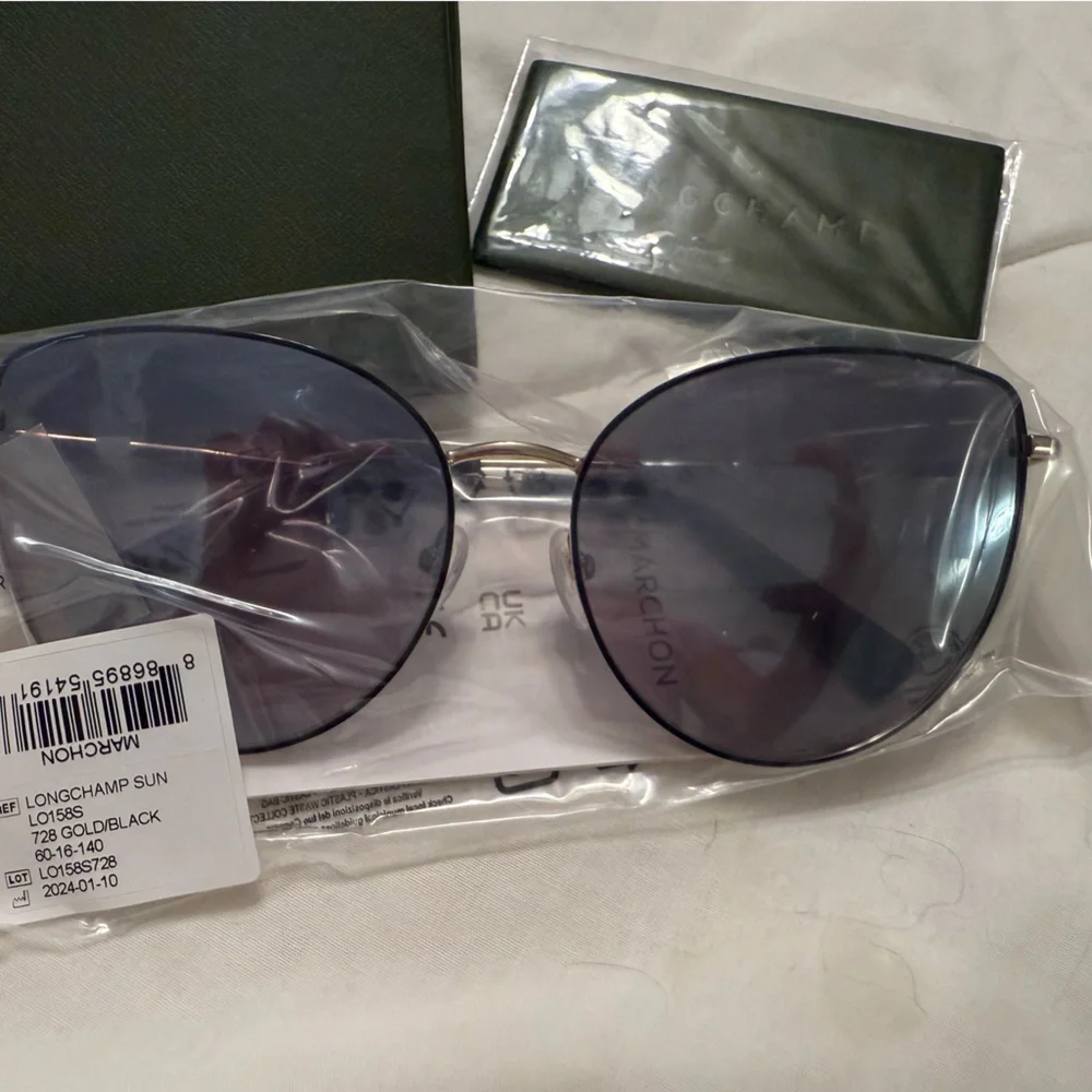 Longchamp Black and Gold Sunglasses - Picture 11 of 12